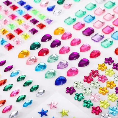 Produktbild von Set selbstklebende Glittersteine 1956 bunte Strasssteine - für kreatives Basteln