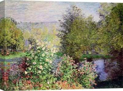 Produktbild von Kunstdruck auf Leinwand - Claude Monet, Eine Ecke des Gartens in Montgeron – 60x40 cm