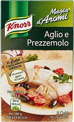 Produktbild von Knorr Magia d'Aromi Aglio e Prezzemolo Steinpilze Suppenwürfel Brühe 8 x 11g (Knoblauch und Petersilie)