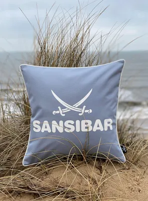 Produktbild von Sansibar Outdoor Kissen mit Füllung, 45x45, silber/offwhite