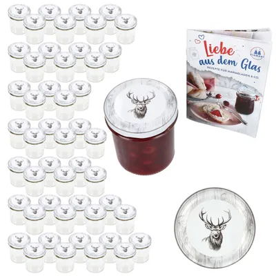 Image de lot de 50 bocaux de 350 ml + couvercle TO 82 Alois Hirsch + carnet