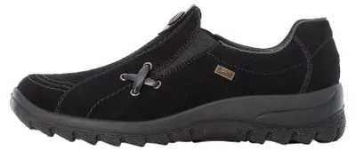 Productafbeelding van Rieker dames schoenen, suède, enkelschoenen, slippers, zwart, voor casual gebruik, schoenmaat: 41 EU