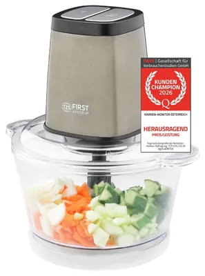 Obrázek produktu pro Mixér TZS First Austria | Skleněná nádoba 1,7 litru | 500 W | 2 rychlosti | Multifunkční mixér | Protiskluzová základna | Nerezová ocel | Stříbrná barva *Produkt z vráceného zboží*