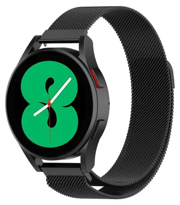 Produktbild von By Qubix Milanaise-Armband - Schwarz - passend für Samsung Galaxy Watch 4 - 40 mm / 44 mm