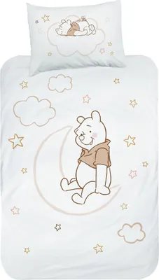 Produktbild von Disney Winnie Pooh Baby-Bettwäsche 40x60 cm + 100x135 cm · Winnie Puuh Kinder-Bettwäsche in Biber / Flanell - 100% Baumwolle