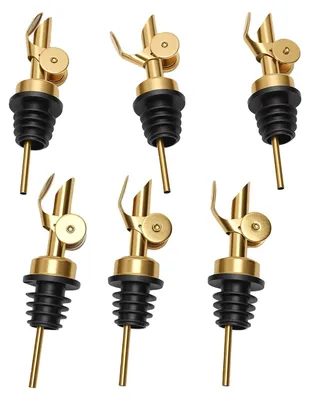 Flessenschenker 6er-Set Edelstahl gold für Wein, Öl, Sirup, 0,7–0,78 Zoll