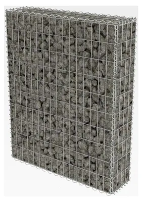 Produktbild von Gabionenwand Gabionenkorb mit Abdeckung 80 x 20 x 100 cm aus verzinktem Stahl für Stützmauern und Gartenzaun
