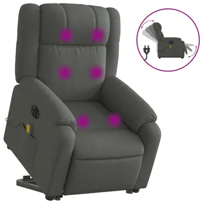 Produktbild von Elektrischer Massagesessel mit Aufstehhilfe Dunkelgrau Stoff