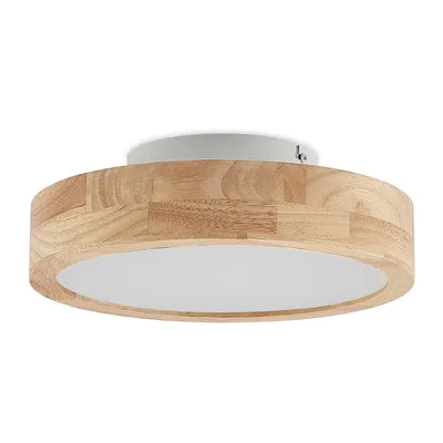 Produktbild von Lindby LED-Deckenlampe Lanira, Ø 30 cm, Holz, Remote, CCT