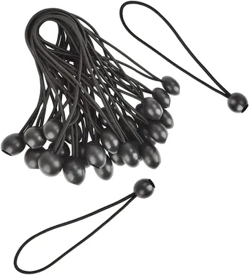 Imagen del producto de Cuerda elástica con bola, 20 cm, 30 unidades, goma de tensión para tiendas de campaña y lonas