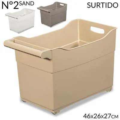 Image de Panier de rangement - Panier en plastique empilable - Polyvalent - 46 x 26 x 27 cm - 1 pièce