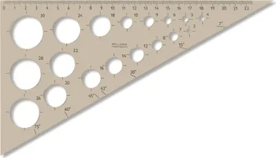 Immagine prodotto di Sagoma KOH - triangolo 60° cerchio bullone 3-30 mm righello 22 cm