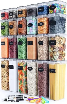Produktbild von Vorratsdosen Set 24-teilig Luftdicht BPA-frei Küchen Organizer mit Löffel POSH