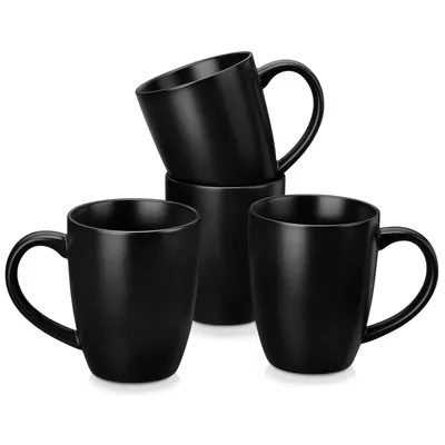 4-tlg Becher mit Griff in Schwarz