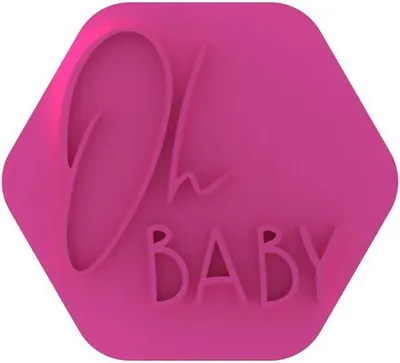 Imagen del producto de Sello para galletas en forma de bebé, color rosa claro. Herramienta para estampar fondant