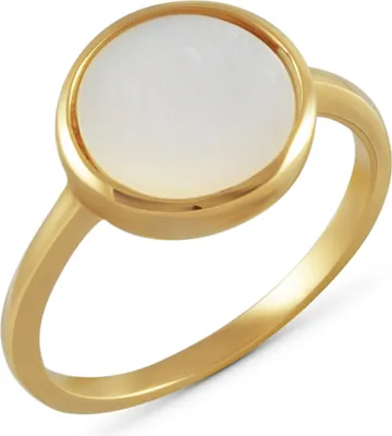 Produktbild von F Ring 925/- Sterling Silber gelb 060 (19,1) Perlmutt weiß 358271498