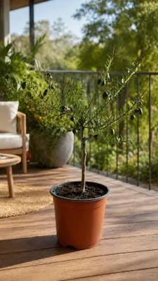 Produktbild von Australische Fingerlimette als Stämmchen ca. 50 cm – Microcitrus australasica, Kaviarlimette mit Limettenperlen, KI-generiertes Bild