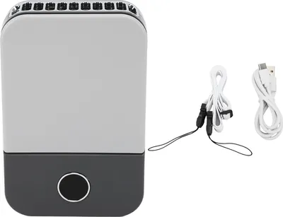 Obrázek produktu pro Přenosný ventilátor na krk mini závěsný s nastavitelnou šňůrkou USB dobíjecí tichý 3 rychlosti větru přenosný osobní černý