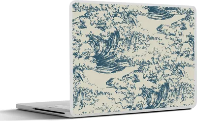 Produktbild von MuchoWow® Laptop Aufkleber Sticker Cover Wasser - Japan - Muster 31x22.5 cm - Laptop-Deko