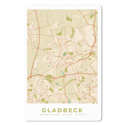 Produktbild von MuchoWow® Mauspad Mousepad Gladbeck - Karte - Stadtplan - Vintage 40x60 cm - Mousepads - Maus Mat - Pad - Mausunterlage - Schreibtisch Accesoire