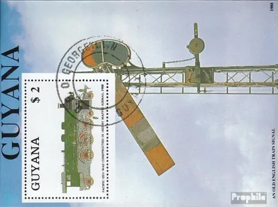 Produktbild von Briefmarken Guyana 1989 Mi Block36 (kompl.Ausg.) gestempelt Eisenbahn