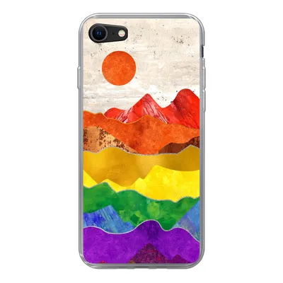 Produktbild von MuchoWow® Handyhülle Schutzhülle Hülle für iPhone 8 Regenbogen - Marmor - Stolz Silikon Softcase Handy Hülle - Schutzhaube