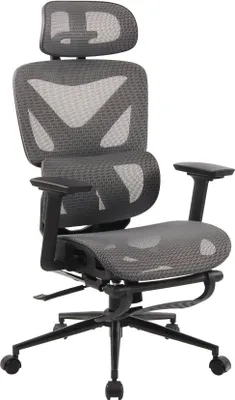 Obrázek produktu pro Ergonomická kancelářská židle, prodyšná a nastavitelná, vysoký komfort | barva: černá/šedá