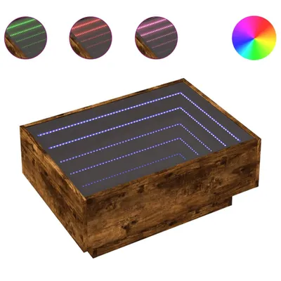 Immagine prodotto di vidaXL Tavolino LED rovere fumé 70x50x30 cm materiale a base di legno