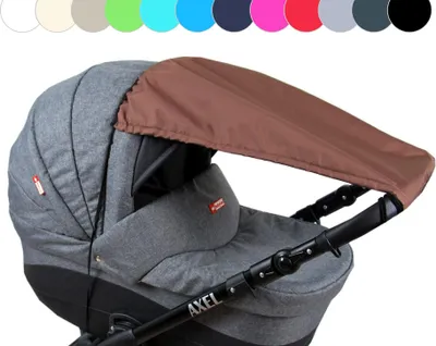 Produktbild von BABYLUX Sonnenschutz SONNENSEGEL für Kinderwagen UNI Buggy UV Schutz Braun