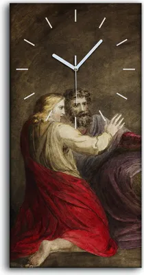Produktbild von Dekor Leinwand Uhr Wandbilder 30x60 Malerei Mythologie Kunst Antike Vintage - weiße Hände