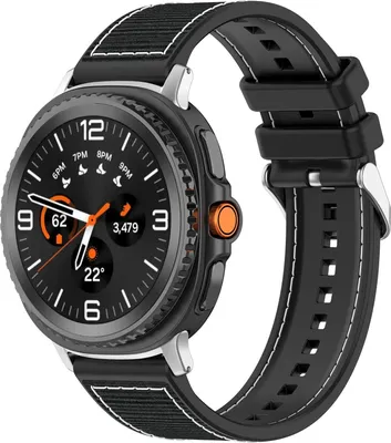 Produktbild von Strap-it Nylon/Silikon-Hybridarmband mit Schnallenverschluss - passend für Samsung Galaxy Watch 8 - 40mm / Galaxy Watch 8 - 44mm / Galaxy Watch 8 Classic (schwarz)