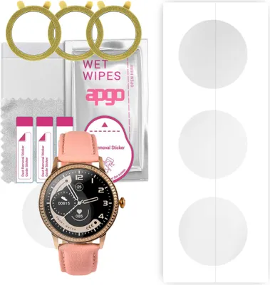 Produktbild von apgo 3 Stück Schutzfolie, klar, kompatibel mit Watchmark Fashionwatch WCF18 Smartwatch, Hydrogel Displayschutzfolie mit Positionierhilfe, Displayfolie, robust und kratzfest