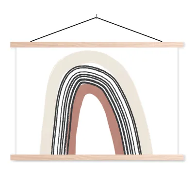 Produktbild von MuchoWow® Textilposter Regenbogen - Pastell - Design 60x40 cm mit holzfarbenen Rahmen - Bilder