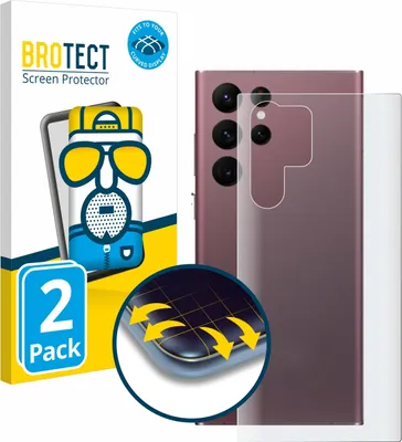 Produktbild von 2x BROTECT Fullscreen Schutzfolie für Samsung Galaxy S22 Ultra 5G (Rückseite) Displayschutz Folie Fullcover Matt Entspiegelungsfolie