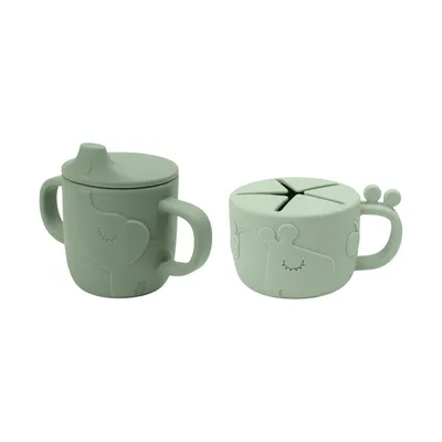 Produktbild von Done by Deer Deer Friends Peekaboo Schnabeltasse / Snackbecher Green