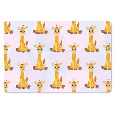 Produktbild von MuchoWow® Schreibtischunterlage Giraffe - Muster - Kinder 60x40 cm - XXL Mauspad - Großes Mauspad