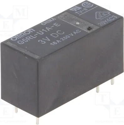 Zdjęcie produktu dla 1x przekaźnik: elektromagnetyczny, cewka: 3VDC, 16A/250VAC, 600mW, G5RL-U1A-E-3DC, elektryczny