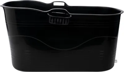 Obrázok produktu pre HelloBath® - Bath Bucket XL (Komfort) - čierna - 125cm, sedacia vaňa pre dospelých, ľadový kúpeľ - vrátane 3m odtokovej hadice, vaňová doska, kohútik