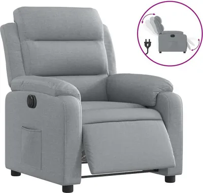 Produktbild von vidaXL Relaxsessel Elektrisch Hellgrau Stoff