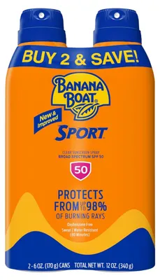 Zdjęcie produktu dla Banana Boat | Spray do opalania - 2x170ml - Spf 50 - Wodoodporny - Sport Ultra