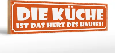 Produktbild von Holzschild  Küche ist das Herz des Hauses, 46 x 10 cm, Holzschilder Spruch Küche