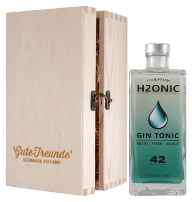 Produktbild von Hartingowe H2ONIC Gin mit Geschenk-Holzkiste