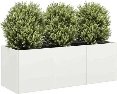 Produktbild von "SALE 2026"Pflanztopf/Blumenkübel Moderne - Pflanzkübel - Blumentopf Weiß 120x40x40cm Kaltgewalzter Stahl NEU376689 - Beete