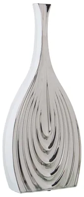 Keramik-Tafelvaas, Weiß/Silber, 47 cm