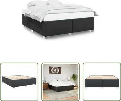 Produktbild von The Living Store Bettgestell Schwarz 200x200 cm Kunstleder