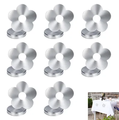 Produktbild von 8 Stück Tischdeckenbeschwerer Extra Schwer, Magnetische Tischdeckengewichte aus Edelstahl, Tischtuchklammern für Draußen