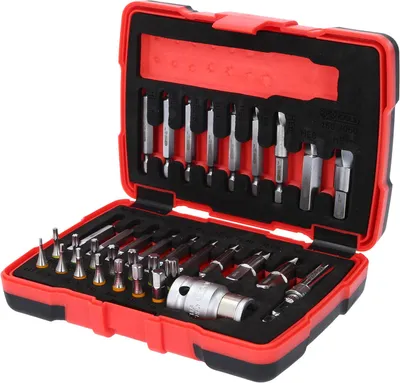 Obrázek produktu pro KS TOOLS Werkzeuge-Maschinen GmbH Sada pro vytahování šroubů 1/4" + 10 mm s vnitřním šestihranem, 34 ks (150.7060)