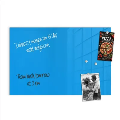 Produktbild von Magnettafel 60x40cm Pinnwand Whiteboard beschreibbar - Hellblauer Hintergrund II