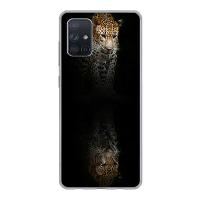 Produktbild von MuchoWow® Handyhülle Schutzhülle Hülle für Samsung Galaxy A51 Leopard - Reflexion - Schwarz Silikon Softcase Handy Hülle - Schutzabdeckung