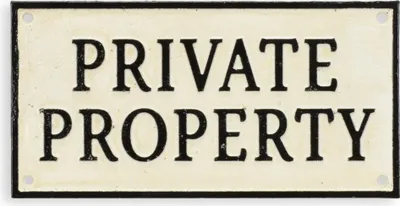 Produktbild von Schild Gusseisen Privatbesitz Replikat Retro Design Dekoration
